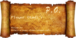 Pleyer Otmár névjegykártya